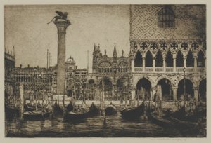 サンマルコ広場、ヴェネツィア 作： Mortimer Menpes