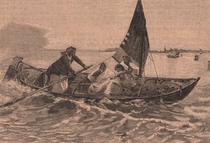 横断ラグーン、モーゼ ビアンキ (1836-1892) の絵画、キオッジャ、ベネト、イタリア、Le cento citta d