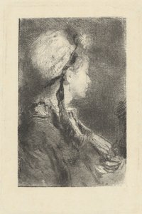 右向きの横顔の芸術家の妻 作： Mose Bianchi