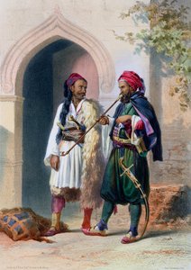 1848年、エジプト、アレクサンドリアのアルナウトとオスマンリの兵士