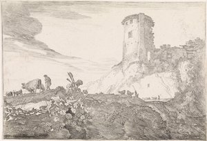 円塔のある風景 アルカディアの風景（シリーズタイトル） 作： Moyses van Wtenbrouck