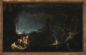 神話（？）をモチーフにした月明かりの風景 作： Moyses van Wtenbrouck