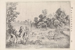 ネイティブアメリカンはたばこを拾う 作： Moyses van Wtenbrouck