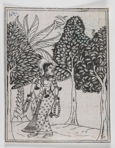 Kamod Ragini、1605-1610（紙にインク） 作： Mughal School