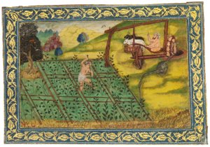 牧歌的なシーン 作： Mughal School