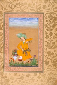 ワインを注ぐペルシャ風の衣装に身を包んだ王子 作： Muhammad Khan