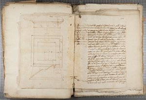 ウルビーノなどのムティオ・オディによるドローイングのポートフォリオ、p120、c.1635-40（製本された紙のペンとインク） 作： Muzio Oddi