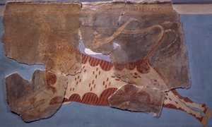 闘牛場、ティリント宮殿のフレスコ画、ミケーネ文明 作： Mycenaean