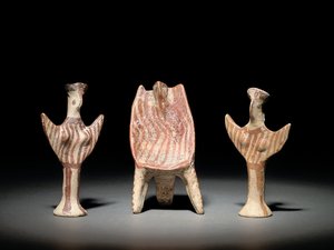 プシ・フィギュア、座像のある玉座、プシ・フィギュア 紀元前1300～1200年頃（テラコッタ 作： Mycenaean