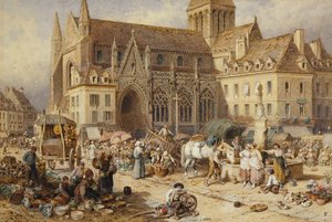 Gervaise、Falaise：Market Day、 作： Myles Birket Foster