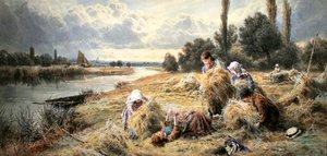 ヘイメイカーズ（水彩・紙 作： Myles Birket Foster