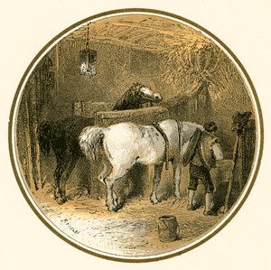馬小屋の馬 作： Myles Birket Foster