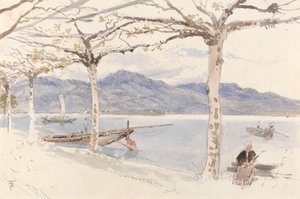 マッジョーレ湖、イタリア 作： Myles Birket Foster