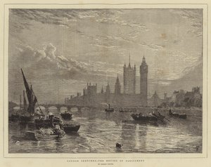 国会議事堂、ロンドンスケッチ 作： Myles Birket Foster
