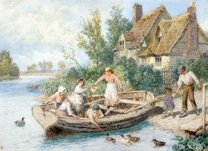 フェリー（水彩） 作： Myles Birket Foster