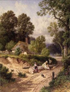 緑の小径」（水彩・紙 作： Myles Birket Foster