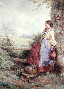 ミルクメイド」（水彩・ボディカラー・紙） 作： Myles Birket Foster