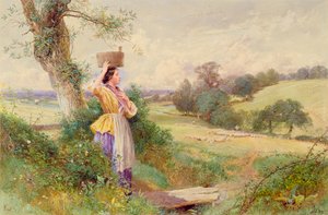 牛乳を注ぐ女 作： Myles Birket Foster