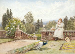テラス（水彩） 作： Myles Birket Foster