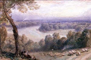 リッチモンド・ヒルからのテムズ川 作： Myles Birket Foster