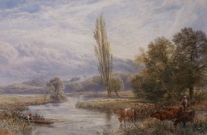 水飲み場（水彩） 作： Myles Birket Foster