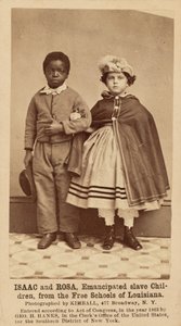 ルイジアナ州の自由学校から奴隷解放された子供たち、アイザックとローザ（1863-1864年）（写真 作： マイロンH.キンボール