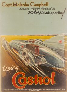 ブルーバードをフィーチャーしたカストロールの広告ポスター、1928年 作： NF Humphries