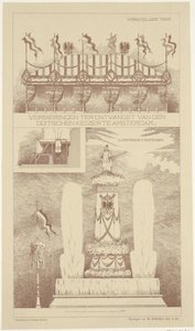 ドイツ皇帝のアムステルダム訪問時の装飾、1891 年 アムステルダムでのドイツ皇帝のレセプションの装飾 (オブジェクトのタイトル) 作： NV Drukkerij G.J. Thieme