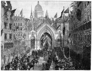 ルートゲートヒル、サンクスギビングデー、ロンドン、1900年の行列。