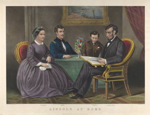 リンカーンアットホーム、1867年 作： Nathaniel Currier