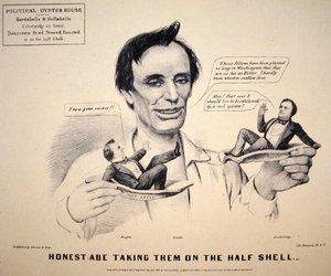エイブラハム・リンカーン（1809-65）大統領選挙キャンペーン漫画 作： Currier and Ives