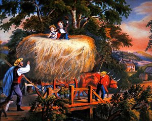 アメリカン・カントリー・ライフ：Haying Time-The Last Load 作： Currier and Ives