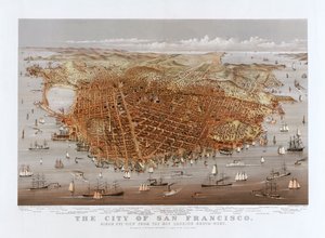 The City of San Francisco by Currier & Ives, c.1878 (color litho) 作： Currier and Ives