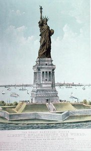 バルトルディ大帝像「世界を照らす自由」（カラーリトグラフ版）