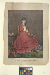 Dia antes do casamento (litografia colorida à mão) 作： N. and Ives J.M. (1824 95) Currier