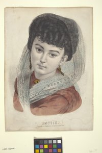 Hattie（手彩色リトグラフ） 作： N. and Ives J.M. (1824 95) Currier