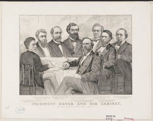 ヘイズ大統領と内閣（1877年頃）（リトグラフ 作： Currier and Ives