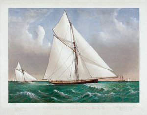 Currier & IvesのThe Cutter Genesta 作： Currier and Ives