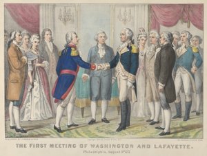 1777年8月3日、フィラデルフィアでのワシントンとラファイエットの初対面