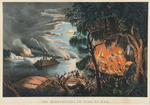戦時中のミシシッピ号 作： Currier and Ives