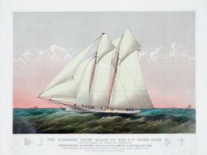 The Schooner Magic of New York Yacht Club by Currier & Ives