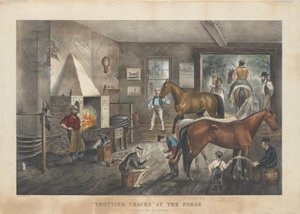 鍛冶屋での「トロッティング・クラック 作： Currier and Ives