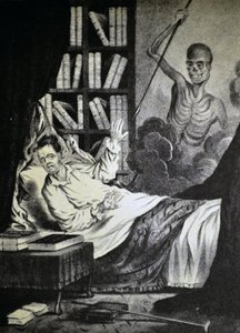 Currier＆Ivesイラスト19世紀。死の時の悪い男 作： N. and Ives, J.M. Currier