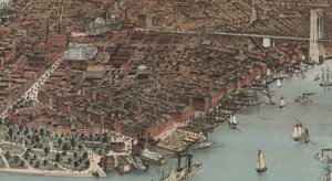 ニューヨーク市（詳細）、1883 作： N. and Ives, J.M. Currier