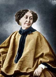 フランスの作家ジョルジュ・サンド（Aurore Dupin 1804-1876）1864年、Nadarによる写真、カラー化されたドキュメント