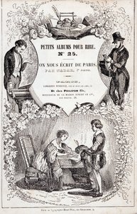 Little albums for laughs number 25」の表紙。彼らはパリから私たちに手紙を書きました。第二部」、1850年（エングレーヴィング 作： Nadar