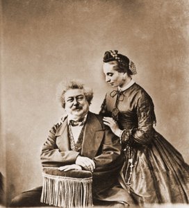 小説家アレクサンドル・デュマ（1802-1870）とその娘マリー・デュマ（1831-1878）の肖像（写真 作： Nadar
