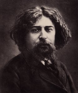 フランスの作家、アルフォンス・ドーデ（1840-1897）の肖像（写真 作： Nadar
