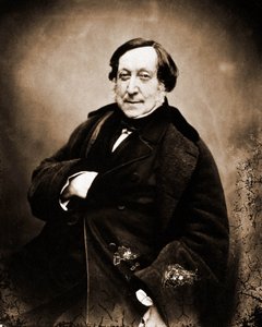 作曲家ジョアキーノ・ロッシーニ（1792-1868）の肖像（写真 作： Nadar