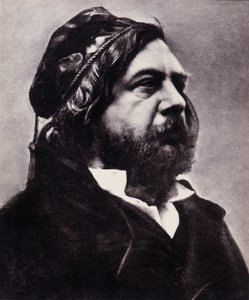 フランスの詩人・作家Theophile Gautier（1811-1872）の肖像（ガレチノブロマイドプリント 作： Nadar